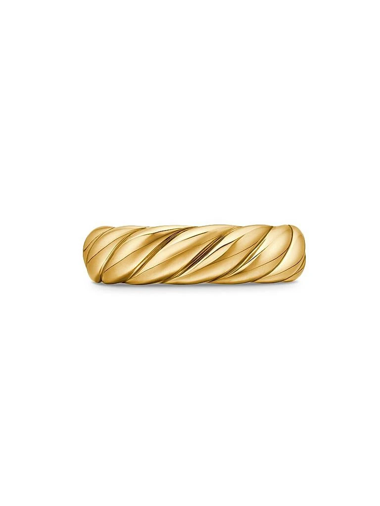 David Yurman Sculpted Cable Band Ring In 18K Yellow Gold 5