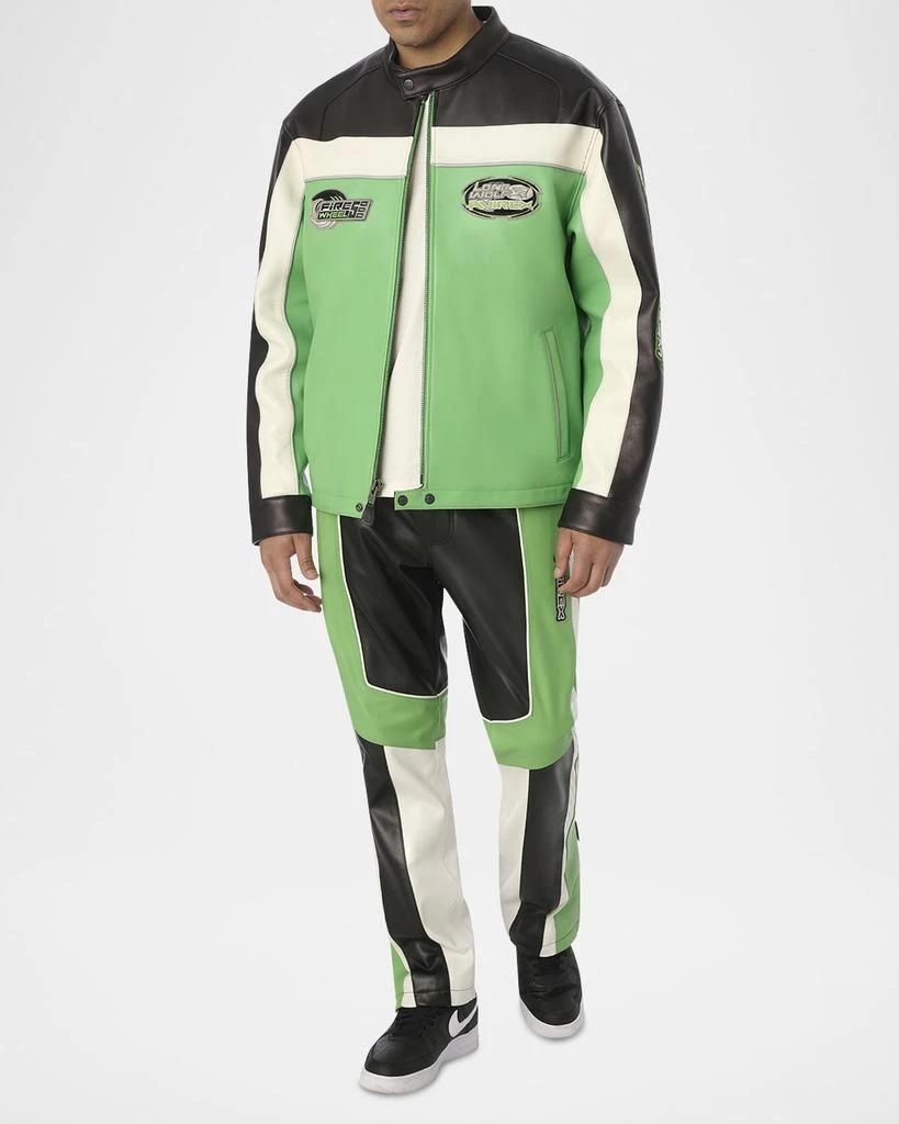AVIREX Men's Lone Wolf Leather Racer Jacket 2