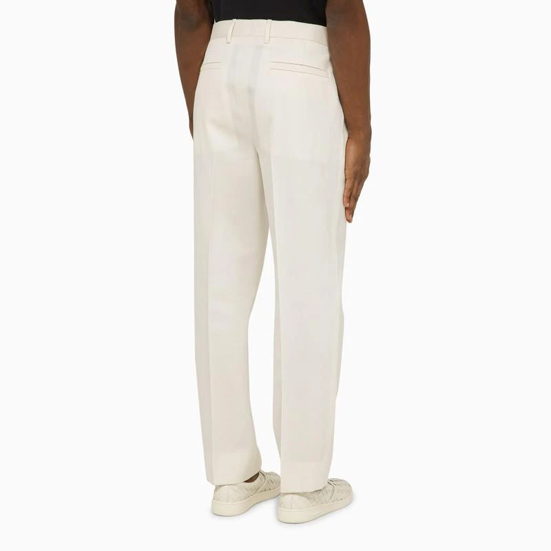 ZEGNA White cotton and wool trousers 5