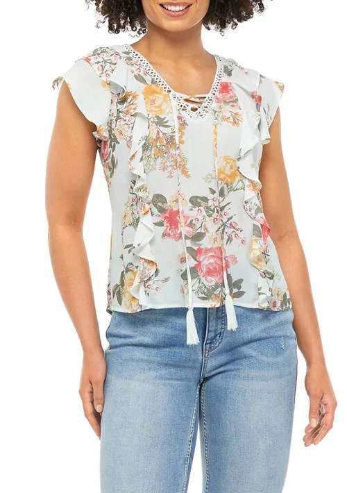 American Rag Rag Womens Flounce Ruffle Top 1