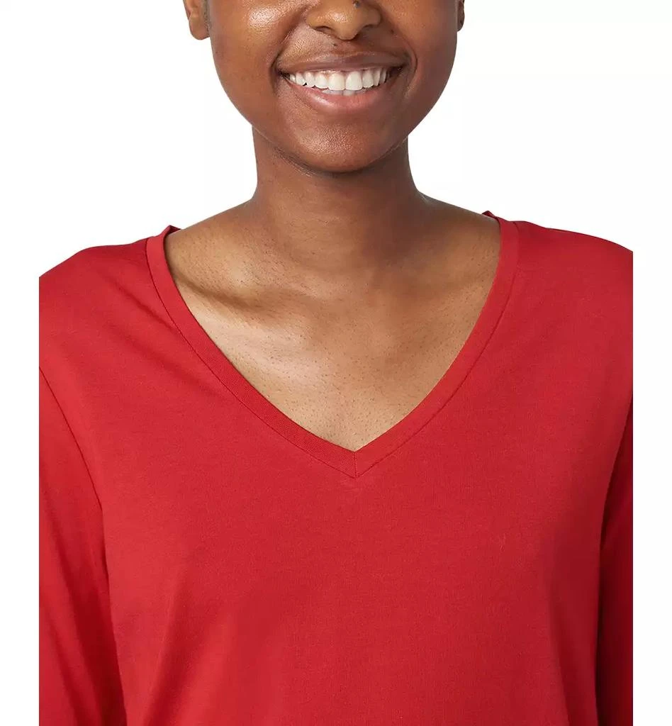 Hue Women's Solid V-Neck Long-Sleeve Pajama Top 5