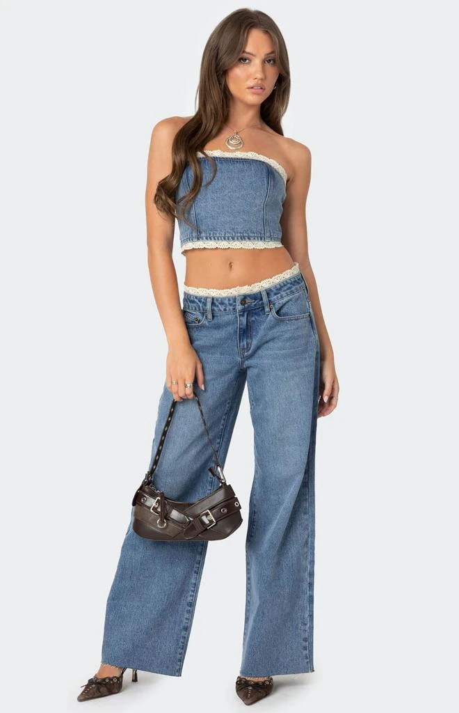 Edikted Karlie Lace Trim Jeans 2