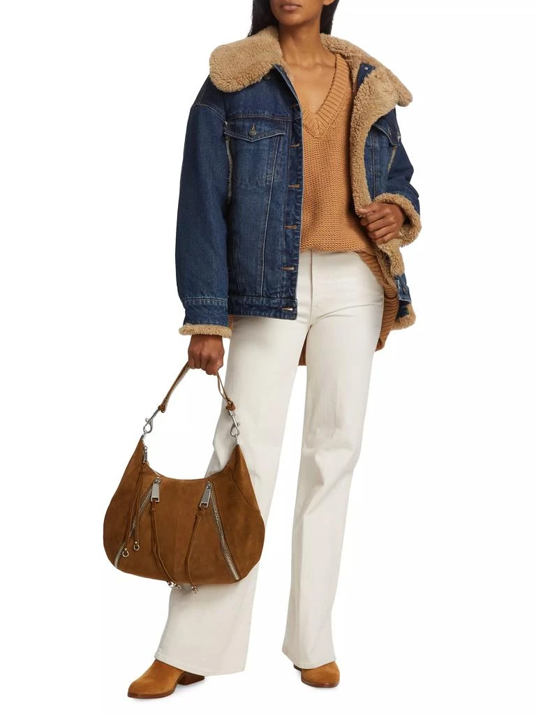 Free People Holly Oversized Denim &amp; Sherpa Jacket 2