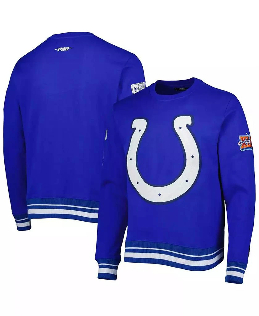 Pro Standard Men's Royal Indianapolis Colts Mash Up Pullover Sweatshirt 1