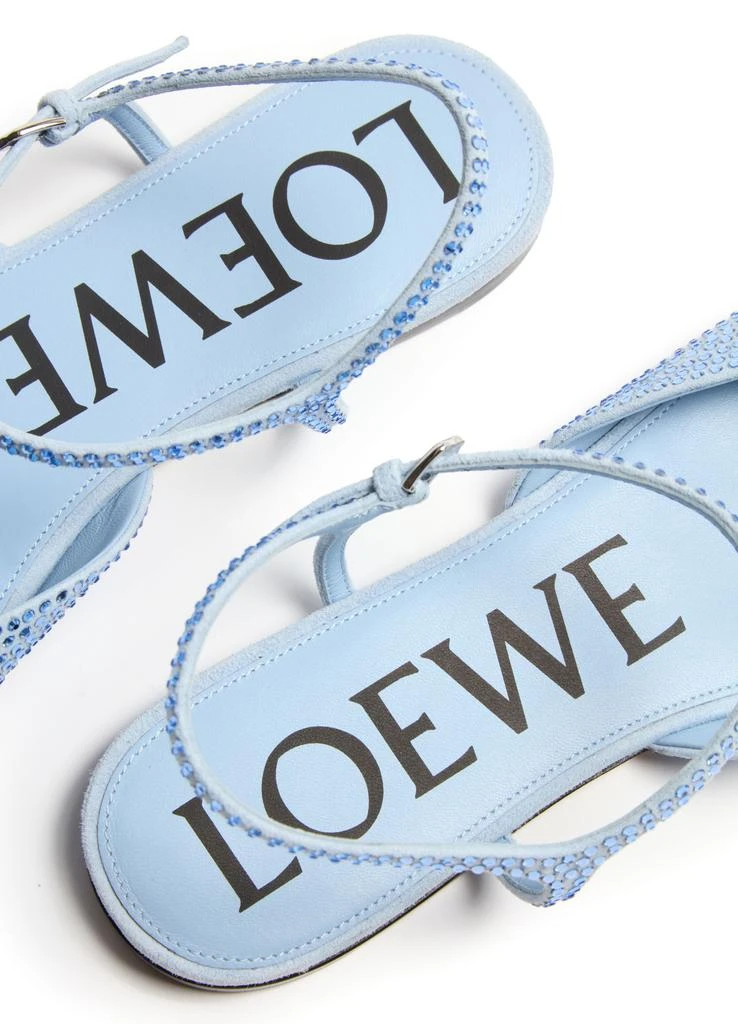 Loewe Toy ankle strap ballerinas in suede and strass 7