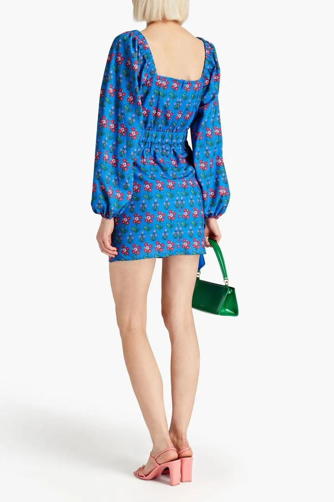 Rhode Mina draped floral-print crepe de chine mini dress 3