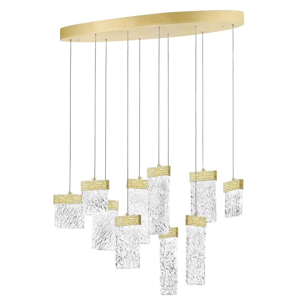 CWI Lighting Carolina LED Chandelier With Gold Leaf Finish