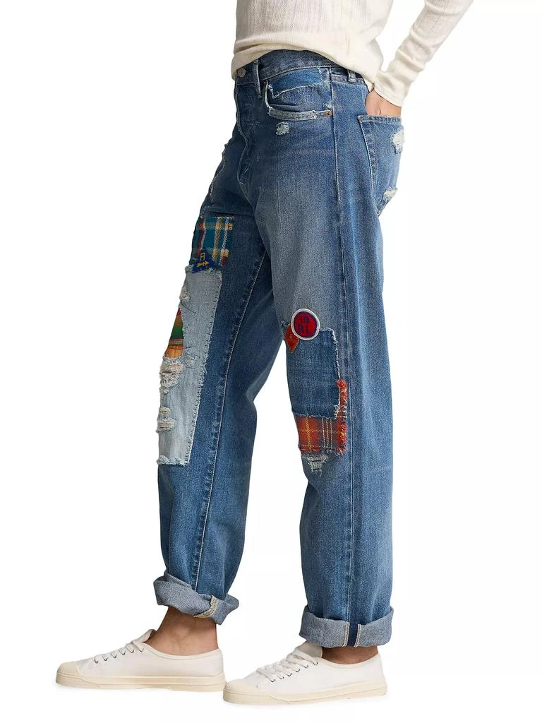 Ralph Lauren Embroidered Distressed Wide-Leg Jeans 4