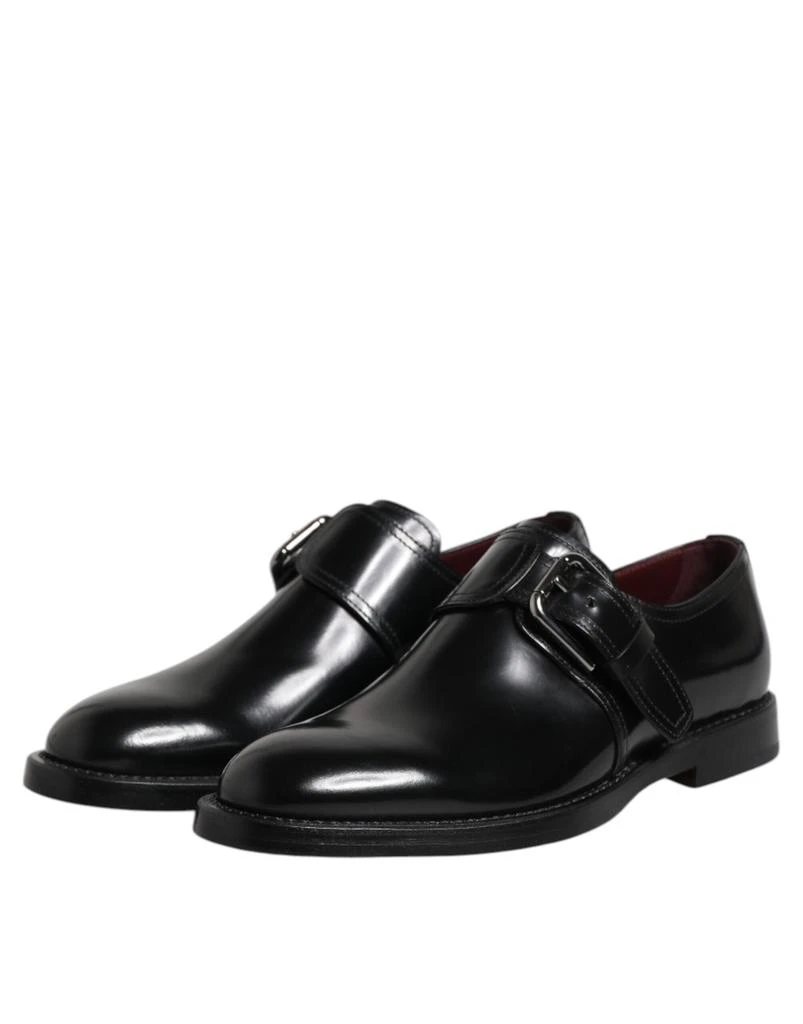 Dolce & Gabbana Dolce & Gabbana Black Leather Monk Strap Derby Formal Shoes 4