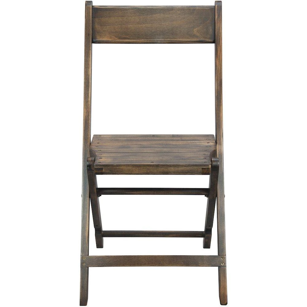 Flash Furniture 2-Pack Slatted Wood Folding Special Event Chair - Antique Black 4