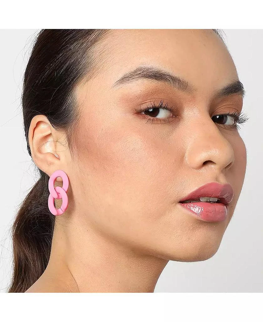 SOHI Women
s Pink Chainlink Drop Earrings 3