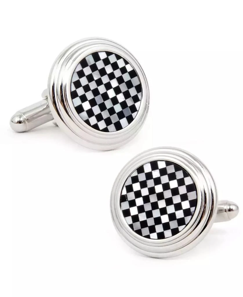 Cufflinks Inc. Onyx and Mother of Pearl Checker Step Cufflinks 1