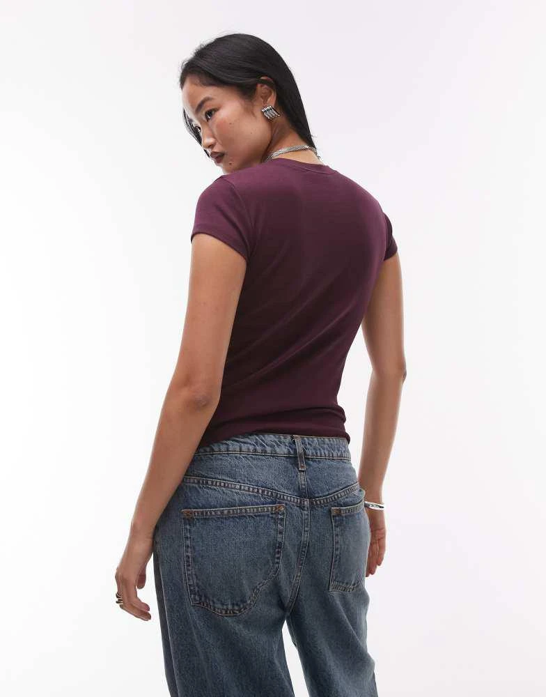 Topshop Topshop everyday tee in wine 2