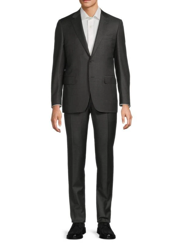 Canali Modern-Fit Solid Wool Two-Button Suit 1