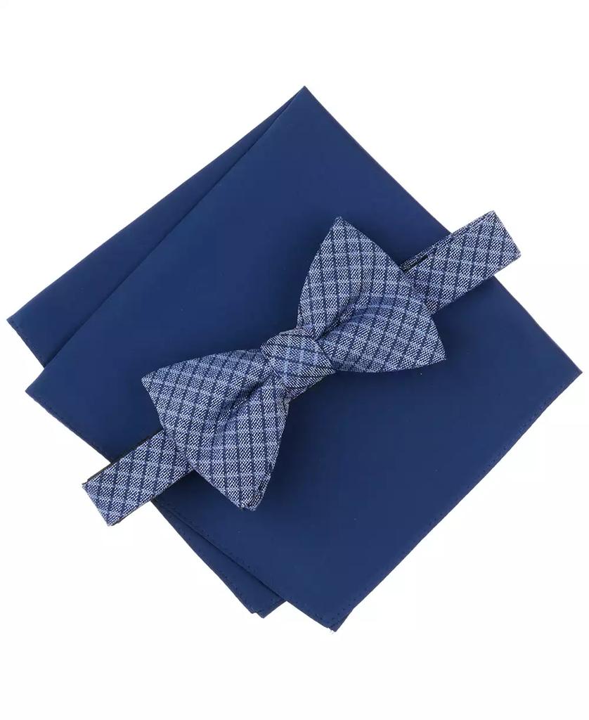 Alfani Men's Huron Plaid Bow Tie & Solid Pocket Square Set, Exclusively at Macy's