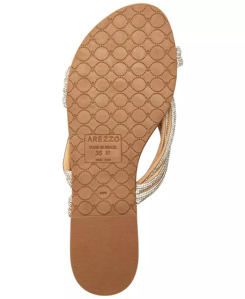 Arezzo Women's Mikayla Rhinestone Flat Sandals 5