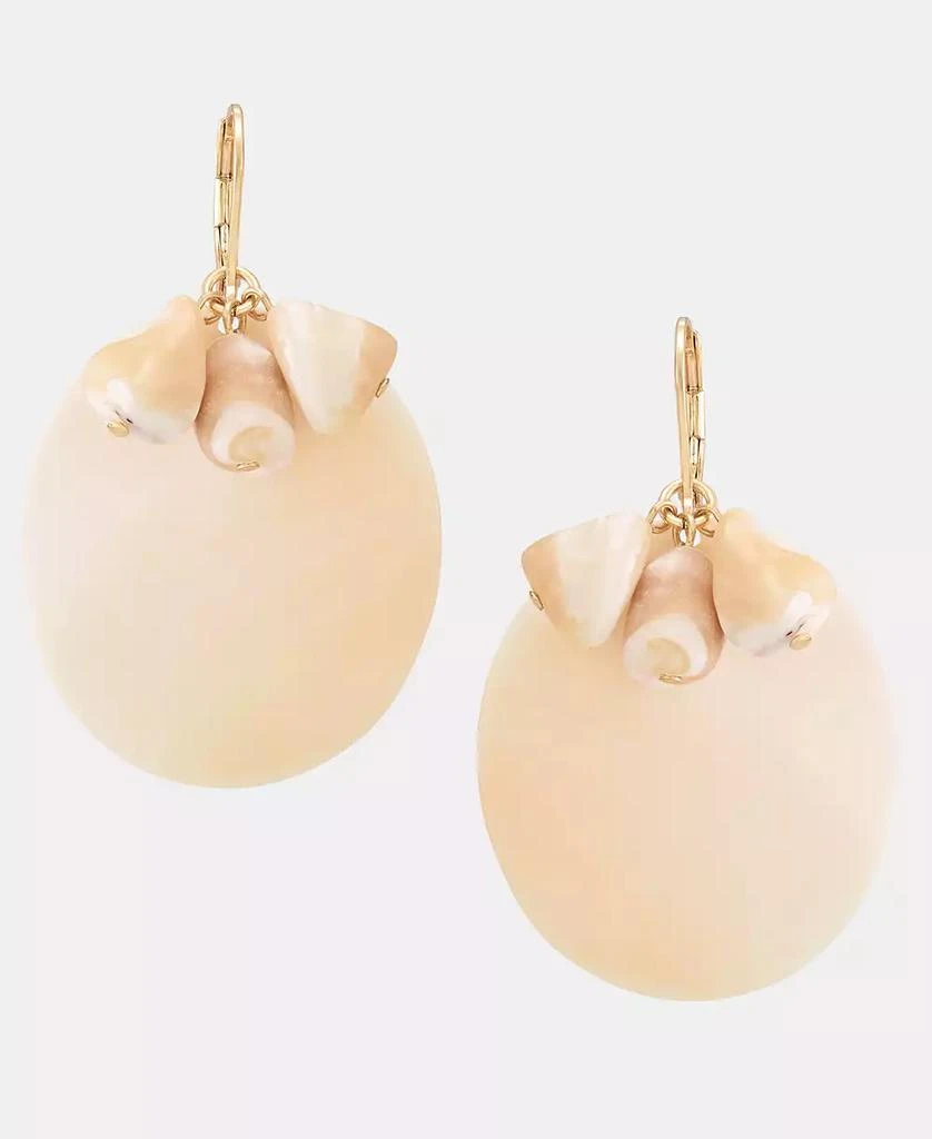 Ralph Lauren Gold-Tone Mother of Pearl Shell Disc Drop Earrings