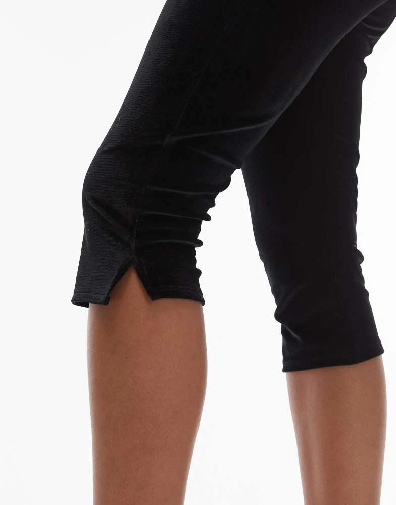 ASOS ASOS DESIGN velvet capri trousers with side split detail in black 2