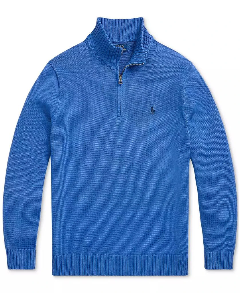 Ralph Lauren Men's Big & Tall Cotton Quarter-Zip Sweater 5