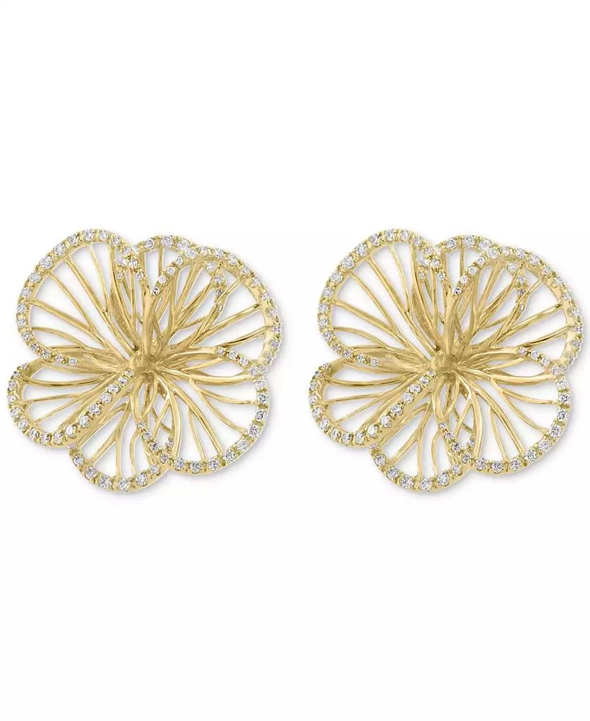 Effy EFFY® Diamond Openwork Flower Stud Earrings (5/8 ct. t.w.) in 14k Gold 3