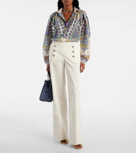 ETRO Cotton-blend wide-leg pants 2