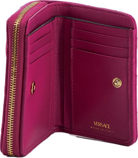Versace Versace Purple Nappa Leather Bifold Zip Around Wallet 5