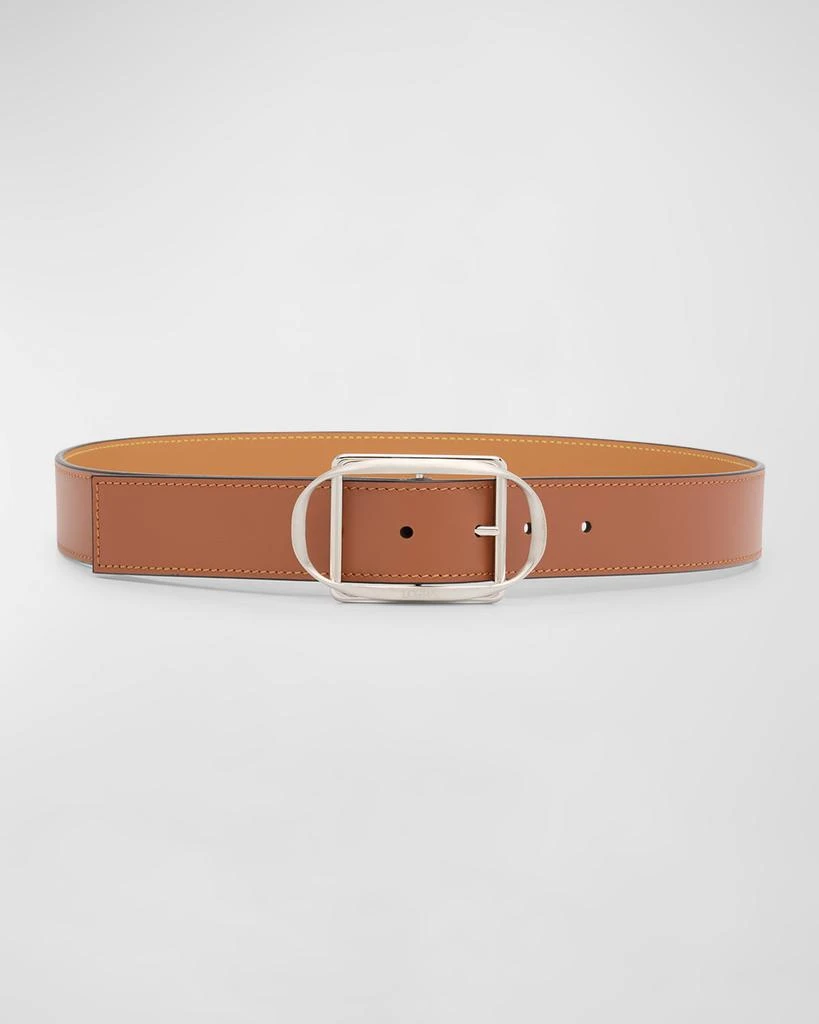 Loewe Curved Buckle Leather Belt 1