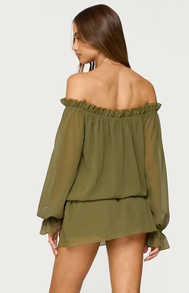 Edikted Delphine Off Shoulder Chiffon Romper 3