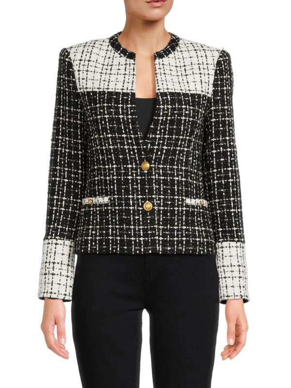 Alice + Olivia Jaydn Two Tone Tweed Jacket 1