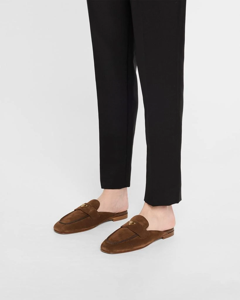 Prada Logo Suede Loafer Mules 3