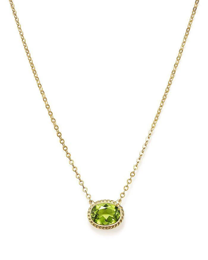 Bloomingdale
s Peridot Bezel Pendant Necklace in 14K Yellow Gold, 18"