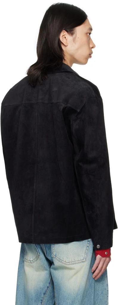 COOR Black Snap Button Suede Overshirt 3