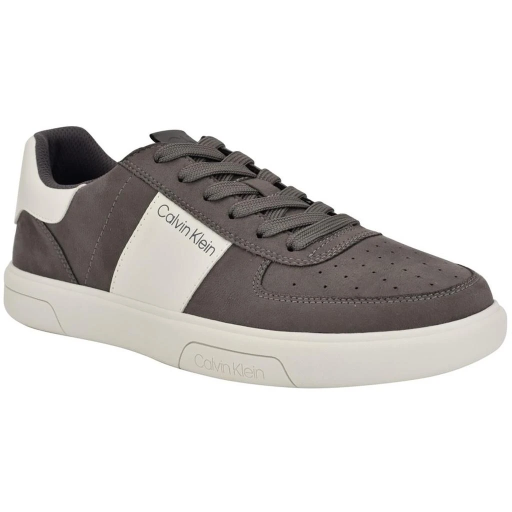Calvin Klein Mens Logo Faux Suede Casual And Fashion Sneakers 1
