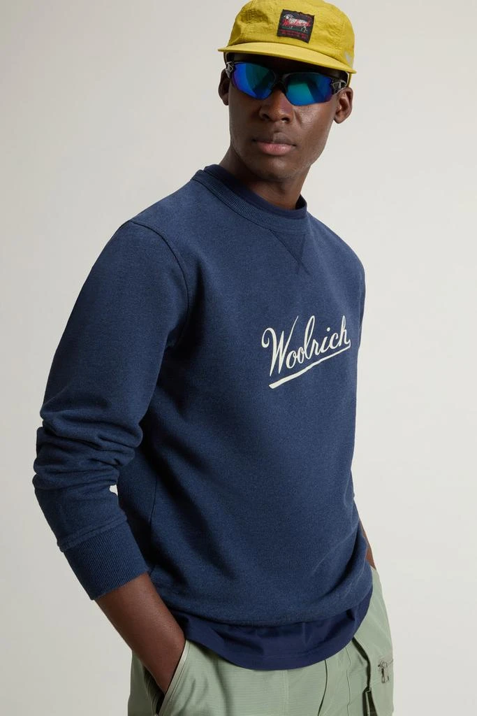 Woolrich Crewneck Sweatshirt in Pure Cotton Mouliné - Men - Gray 4