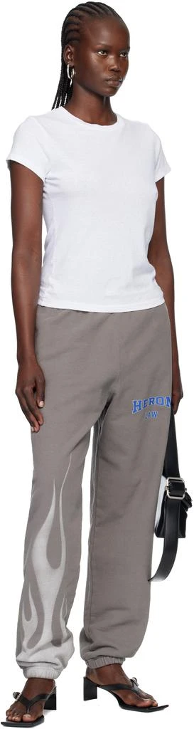 Heron Preston Gray 'Heron Law' Flames Sweatpants 4