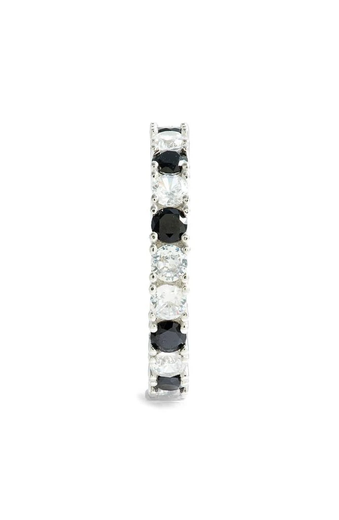 Suzy Levian Sterling Silver Black & White Cubic Zirconia Eternity Band Ring 2