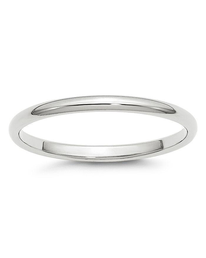 Bloomingdale's Men's 2mm Half Round Band Ring in 14K White Gold
