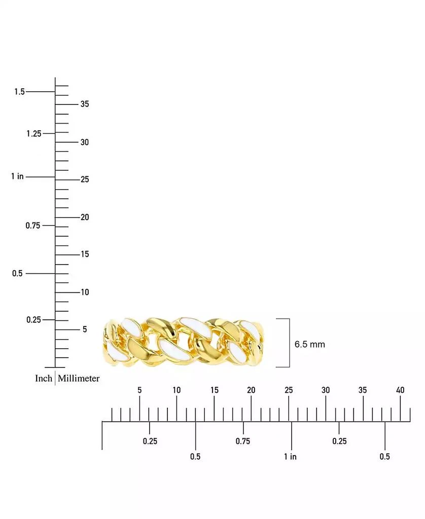 Macy's Macy’s Enamel Cuban Link Eternity Band Ring 14K Yellow Gold Over Sterling Silver 3