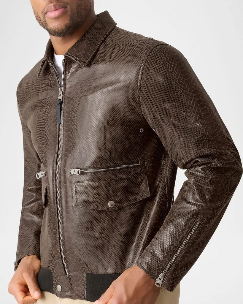 Mackage Men
s Jakari Snake Pattern Leather Zip Jacket 4