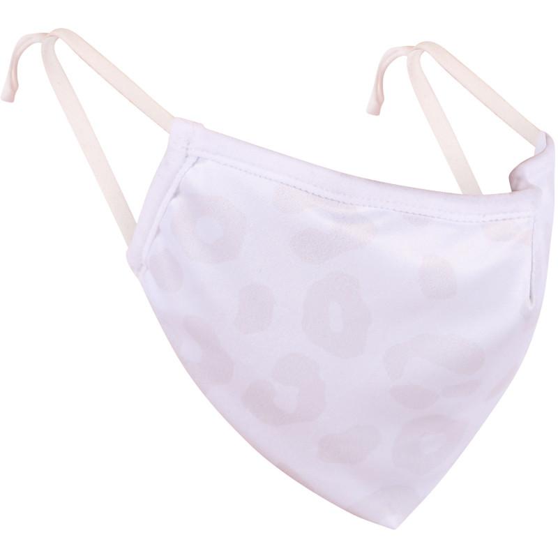 SprayGround Snow leopard logo face mask in white