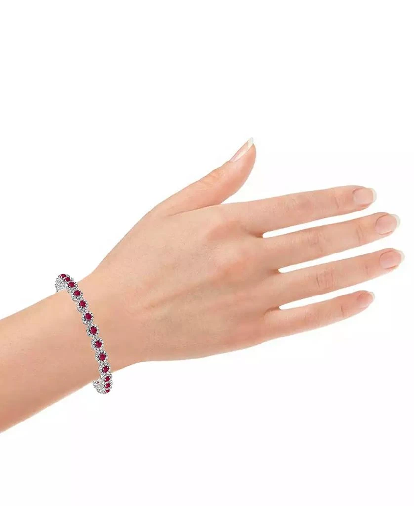 Macy
s Sapphire (5-1/2 ct. t.w.) 
Diamond (3 ct. t.w) Tennis Bracelet in 14k White Gold (Also in Ruby and Emerald) 2