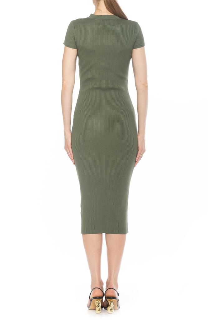ALEXIA ADMOR Rhys Crewneck Knit Sheath Midi Dress
