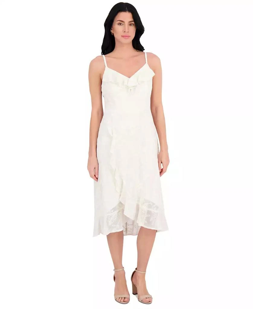 Kensie Women's Ruffled Lace High-Low Midi Dress 1