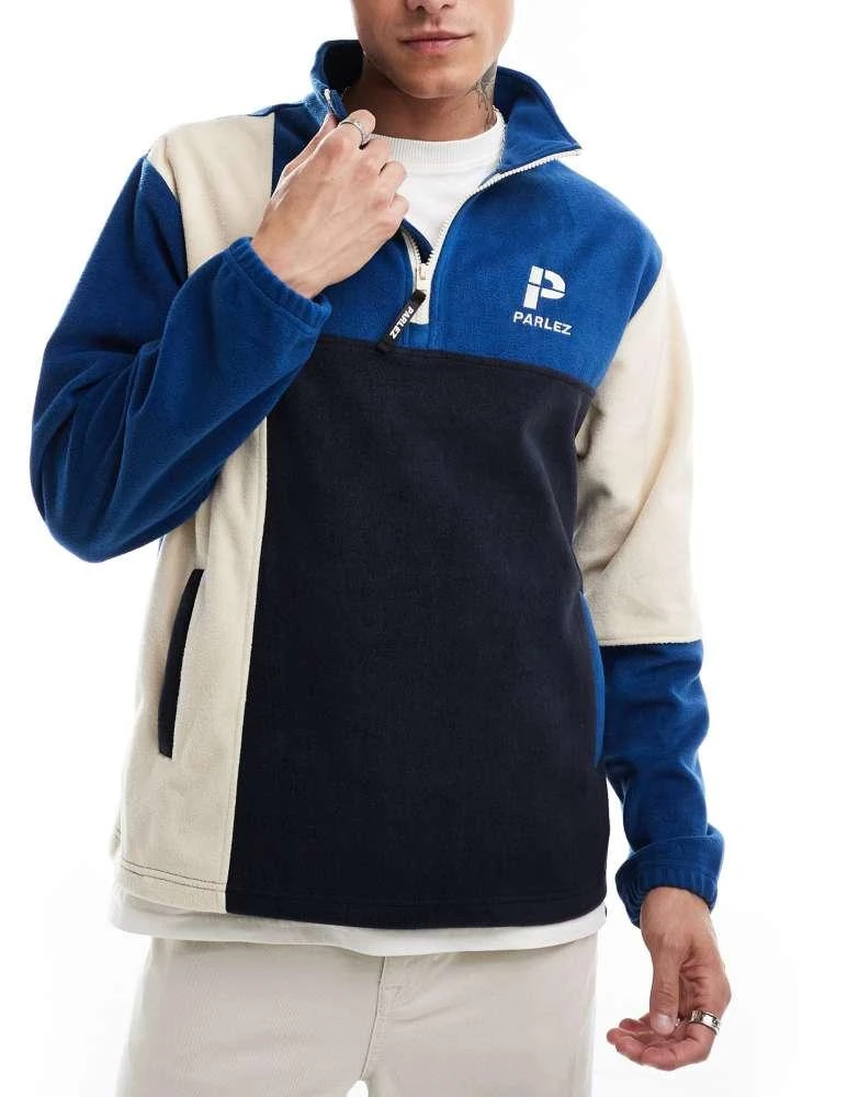 Parlez Parlez kenton half zip fleece in navy 1