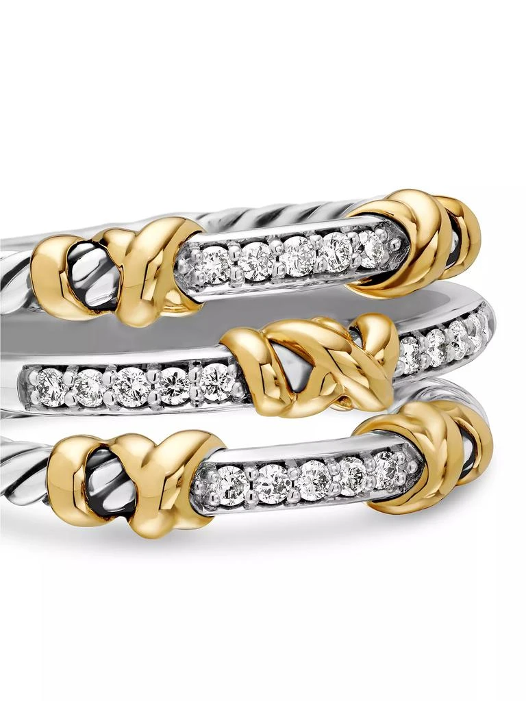 David Yurman Petite Helena Wrap Three Row Ring in Sterling Silver 5