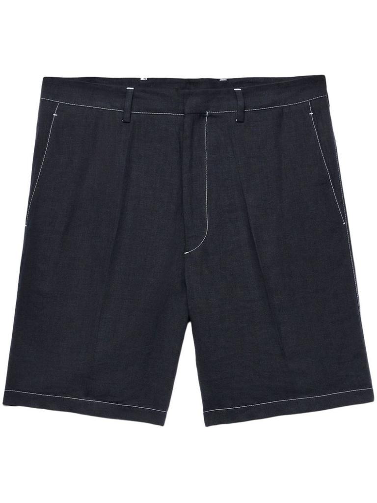 Prada Prada Triangle-Logo Denim Shorts - Pants - Free