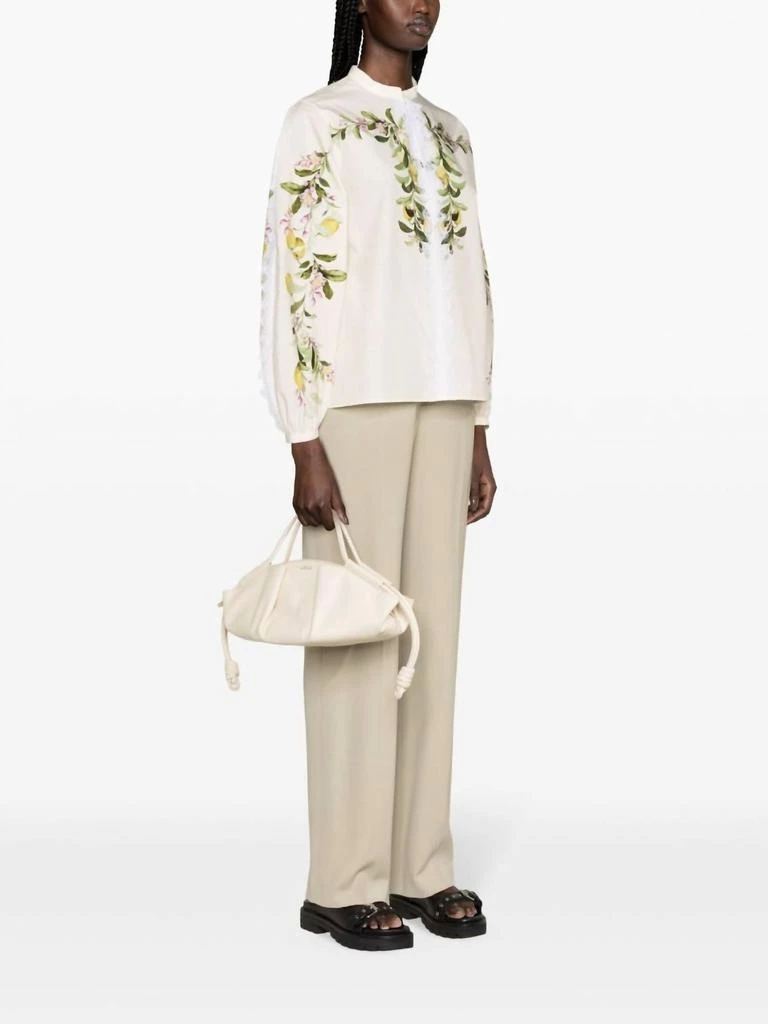 Giambattista Valli Printed Poplin Ivy and Lemon Top 2