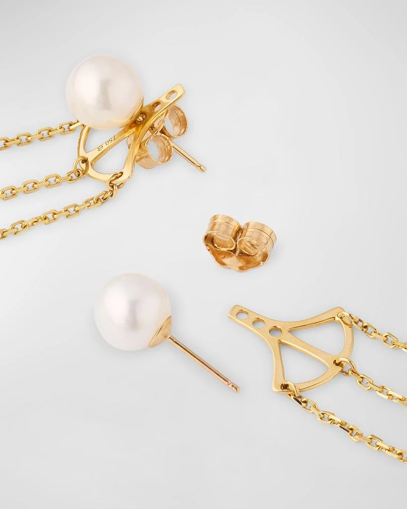 BELPEARL 18K Yellow Gold 6.5-7mm Akoya Pearl Earring Jackets 4