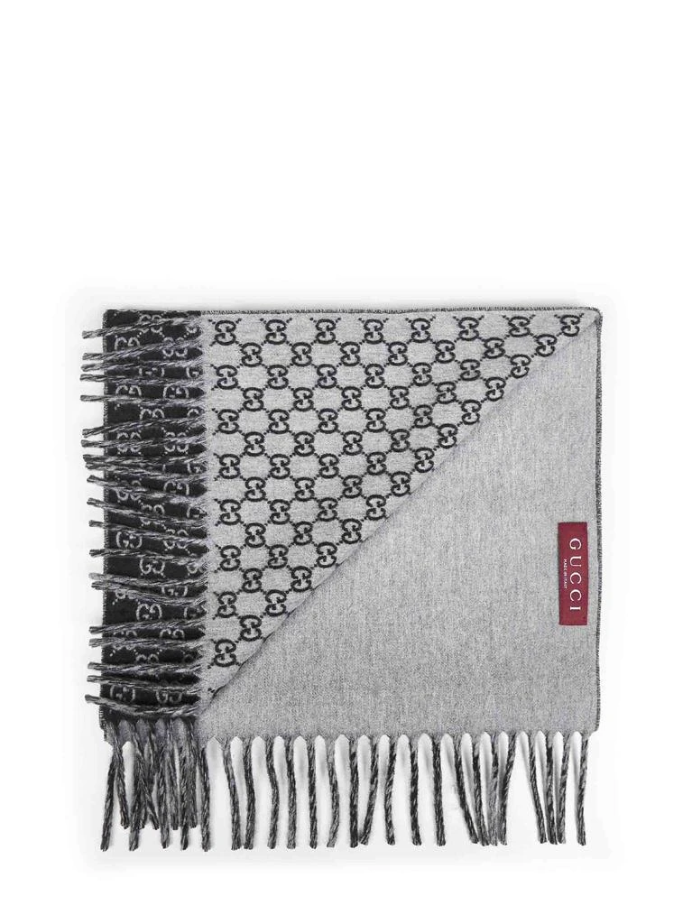 Gucci GUCCI | Black and light grey GG wool and cashmere scarf | Man | PZ 2