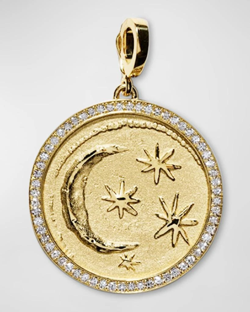 Azlee Cosmic Diamond Pavé Coin Pendant 1